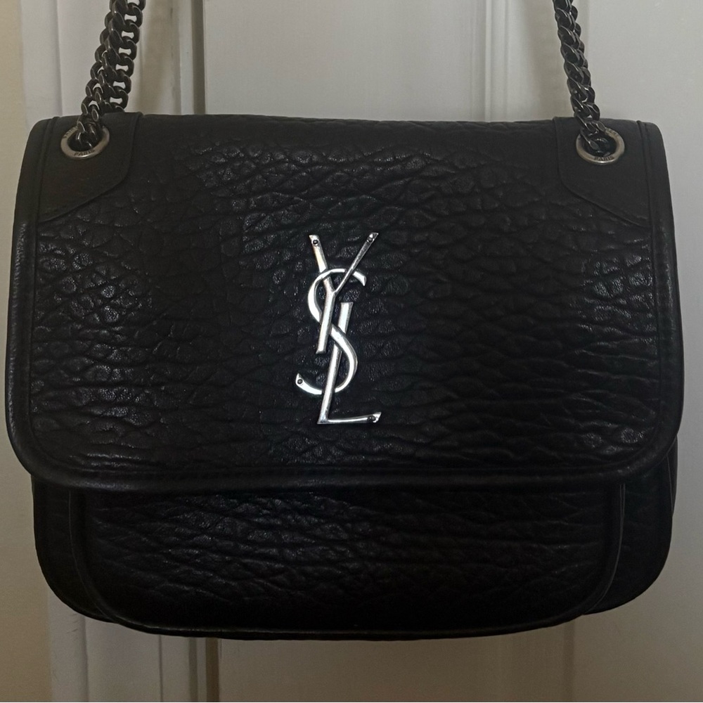 Yves Saint Laurent Textured Black Shoulder Bag